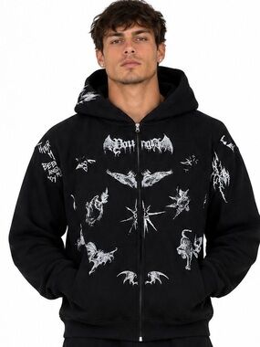 YOUNGLA 5061 "Inked" Zip-Up Hoodie